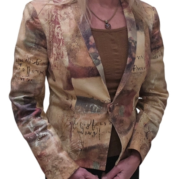 Vintage Jackets & Blazers - Vintage Walking Art Australia Abstract Blazer Jacket Medium